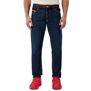 NEW DIESEL diesel outline straight leg denim jeans in blue/orange